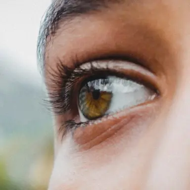 Close-up of healthy eye during eye exam